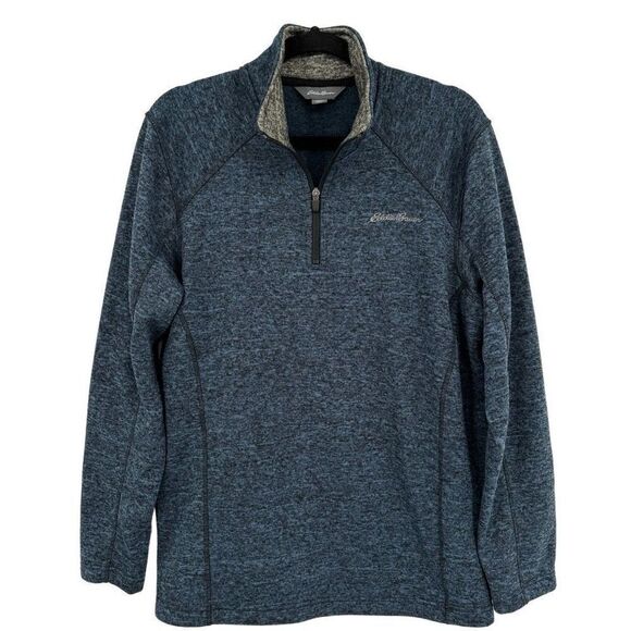 Eddie Bauer 1/4 Zip Pullover Sweater Jacket Blue Medium - Picture 5 of 8